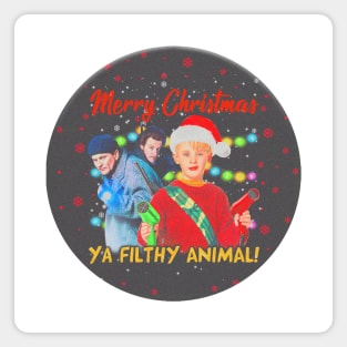 Merry Christmas Ya filthy Animal <> Graphic Design Magnet